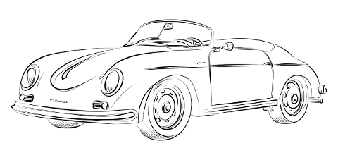 drawing-oldtimer-porsche-auto-4412390