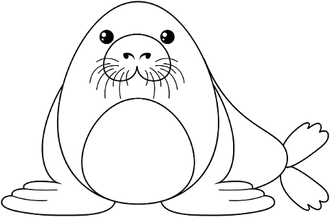 seal-animal-cute-kawaii-line-art-6387854