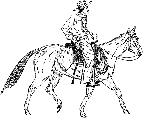 cowboy-horseback-line-art-man-7393888