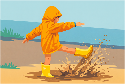 child-kid-jumping-puddle-rain-10165633