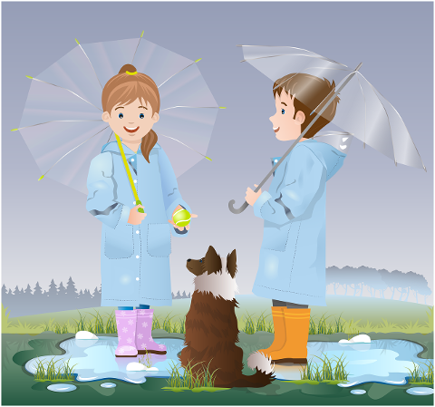 children-dog-rain-umbrella-puddle-6233868