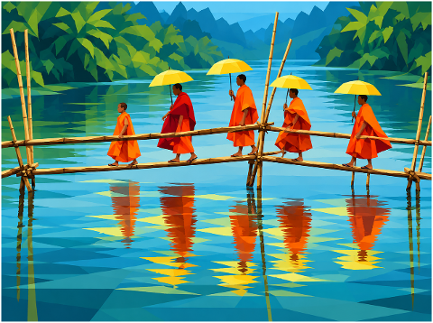 buddhist-monks-river-crossing-10515593