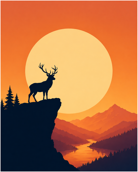 deer-sunset-mountain-landscape-10234517