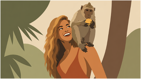 woman-monkey-jungle-smiling-10236836