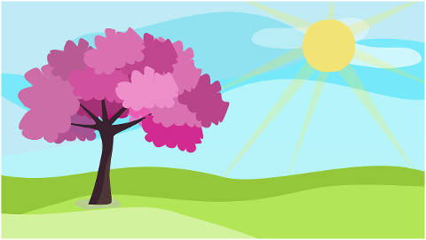 cartoon-pink-tree-landscape-field-7106965