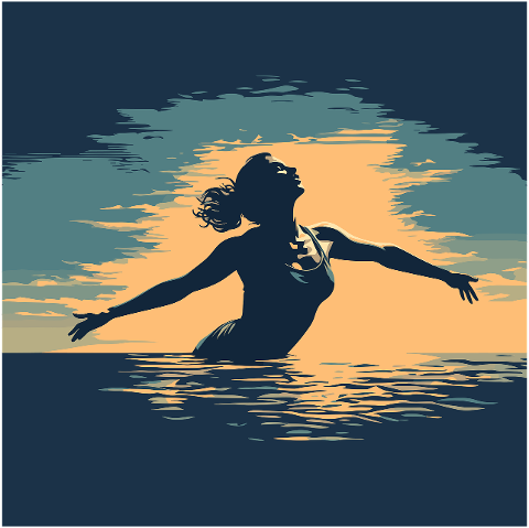 ai-generated-woman-pool-lake-8201374