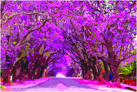 floral-tunnel-trees-road-flowers-7473386