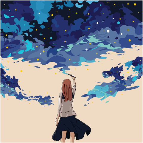 girl-clouds-stars-art-calm-anime-8435340