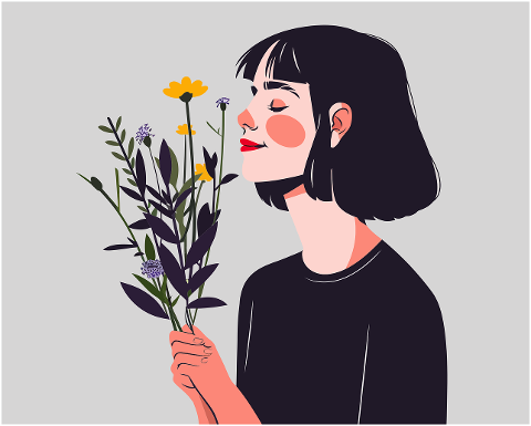 ai-generated-woman-flowers-smiling-8890685