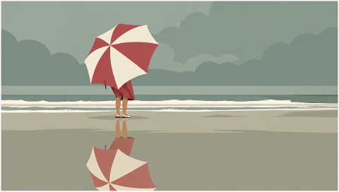 beach-umbrella-reflection-sea-10250353
