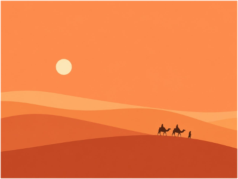 desert-camel-caravan-sunset-10441229