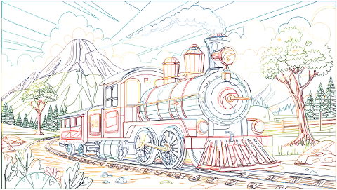 train-locomotive-landscape-line-art-8753552