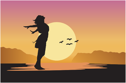 sunset-girl-dance-silhouette-6203315