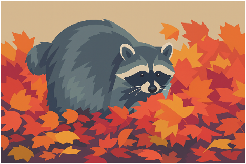 raccoon-autumn-fall-leaves-animal-9915013