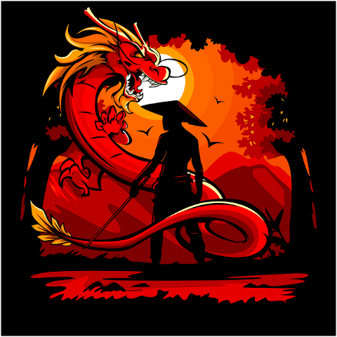 dragon-fantasy-samurai-forest-7063555