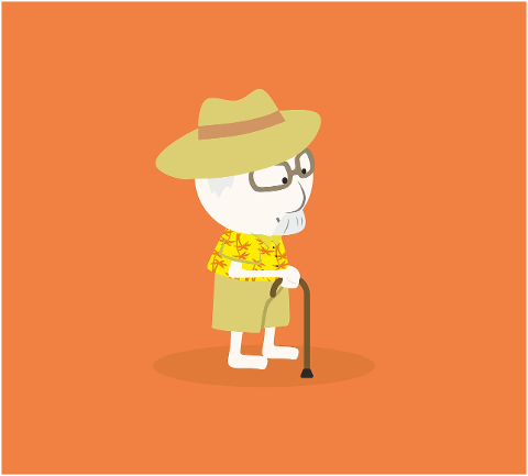 elderly-man-old-man-cane-cartoon-8533488