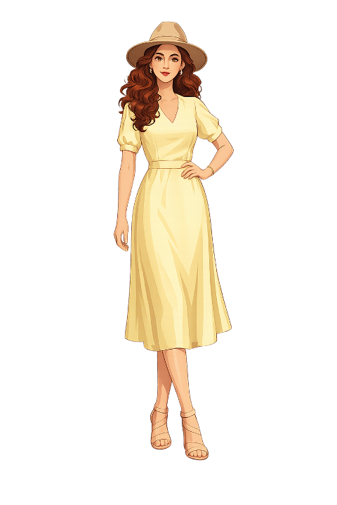 woman-red-hair-yellow-dress-10417549