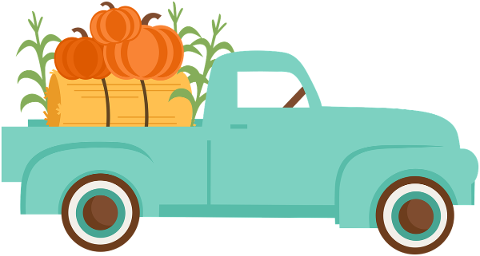 truck-blue-truck-pumpkins-hay-bale-5545454