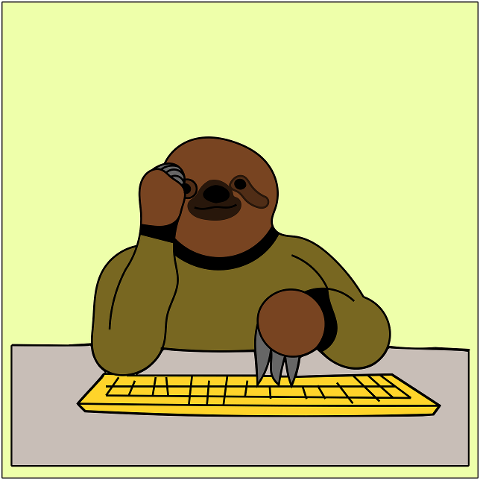 sloth-sloth-typing-computer-cartoon-7784066