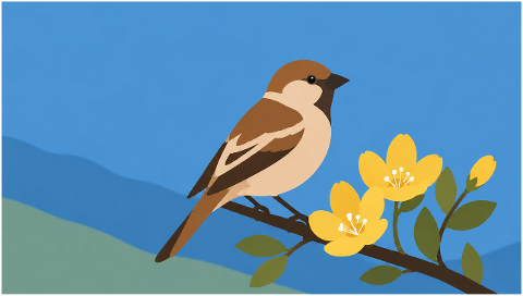 bird-sparrow-nature-spring-flowers-10249259