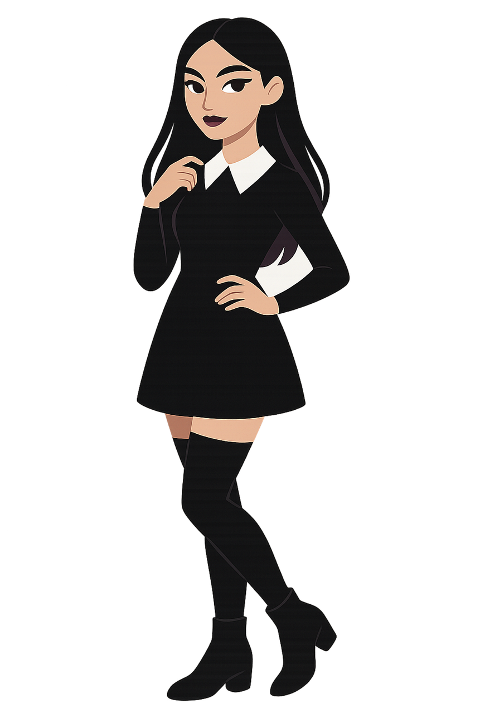 gothic-outfit-cartoon-character-10008642