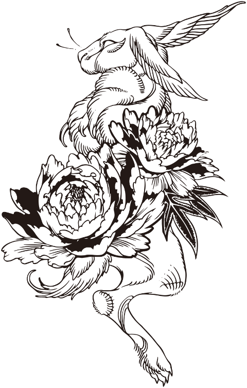 rabbit-flower-nature-peony-animal-10144235