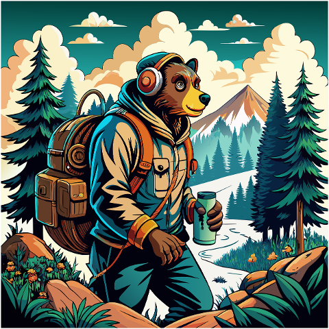 ai-generated-bear-camping-8862797