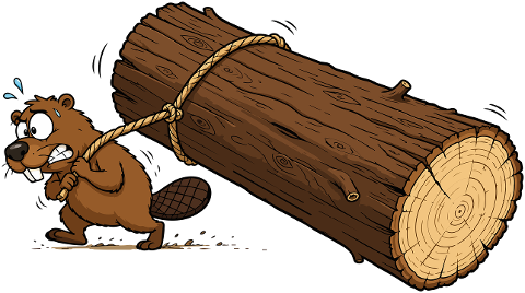 beaver-cartoon-log-rope-hard-work-10434875