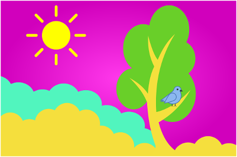 tree-bird-sun-drawing-summer-6010215