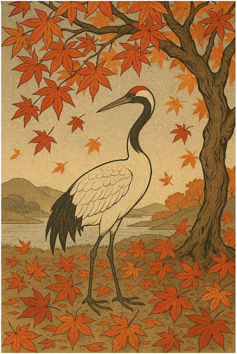 crane-bird-japan-autumn-ukiyo-e-9868534