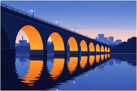 bridge-arches-reflection-sunset-10184286