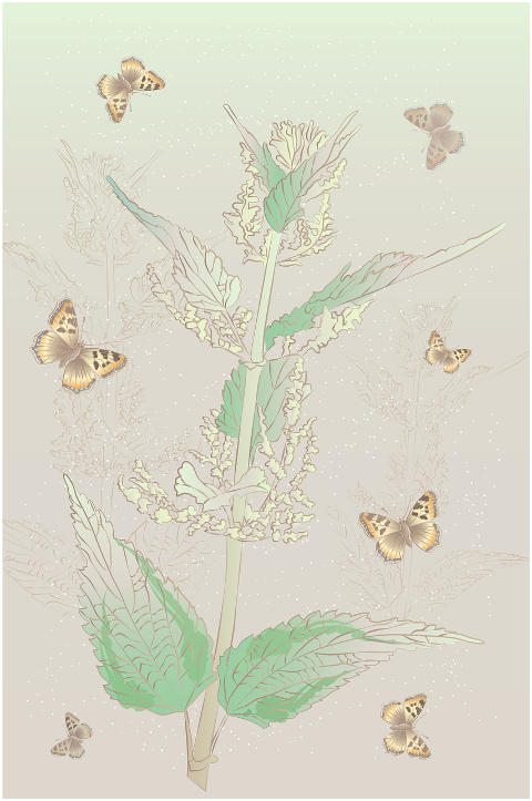 nettle-plant-butterflies-ornament-7847307