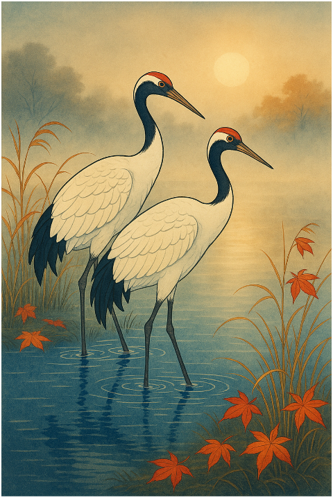 cranes-autumn-sunrise-water-9892813