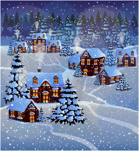 winter-village-night-snowfall-7017348