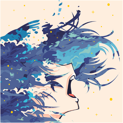 anime-manga-scream-blue-cloud-9742941