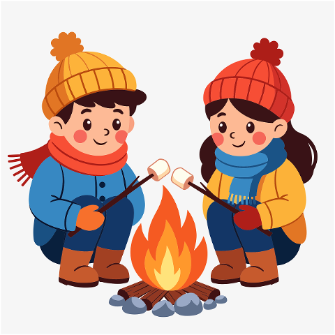 campfire-scene-winter-camping-9947682