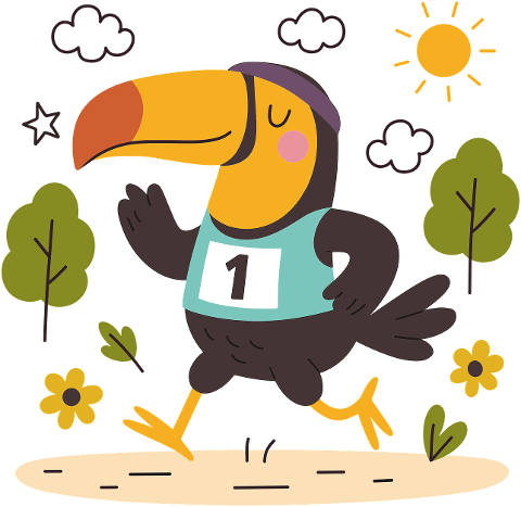 ai-generated-toucan-marathon-sports-9601627