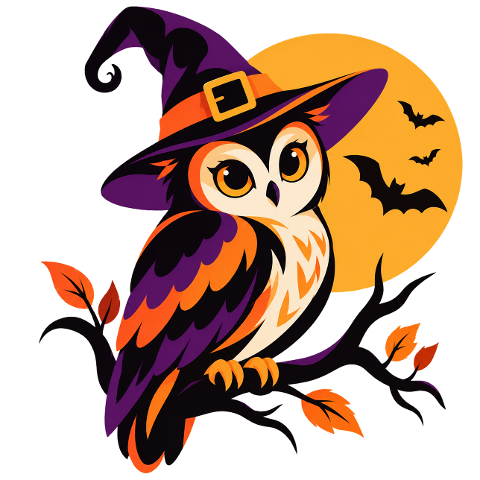 halloween-owl-witch-hat-full-moon-10490767