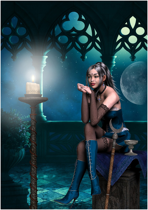 fantasy-woman-candle-sorceress-6105004