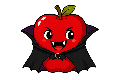 vampire-apple-halloween-mascot-10298248