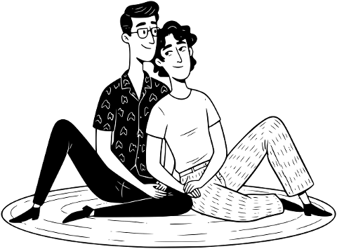 drawing-smoking-cartoon-couple-10093849