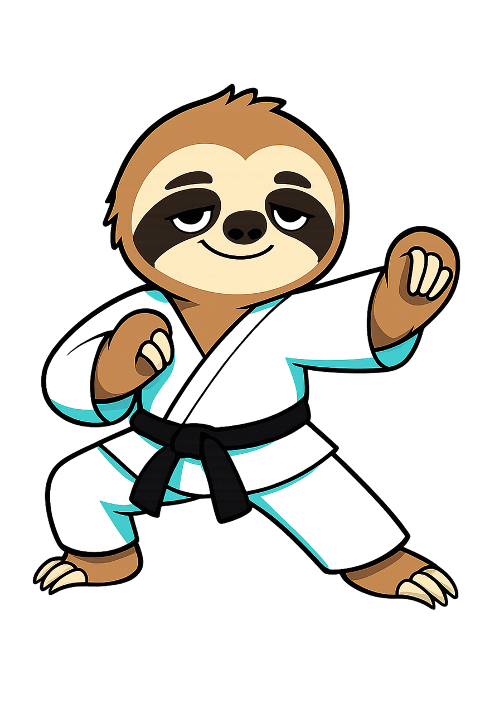 sloth-karate-cartoon-black-belt-10301924