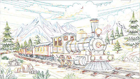 train-locomotive-landscape-line-art-8753545