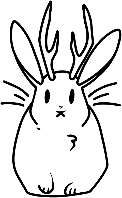 jackalope-rabbit-line-art-fantasy-6158754