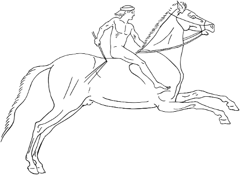 man-riding-horse-line-art-human-7361690