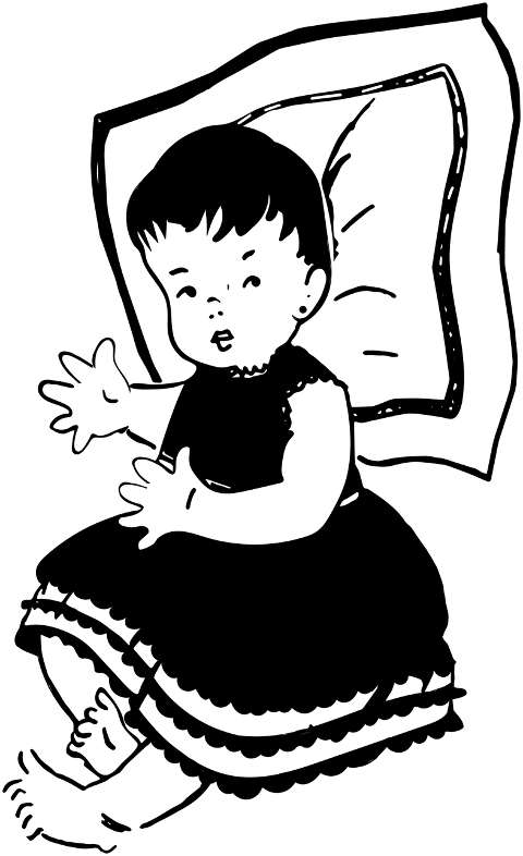 vintage-line-art-little-girl-female-7183459