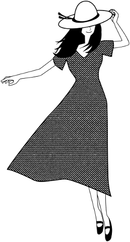 woman-dress-line-art-hat-5673047