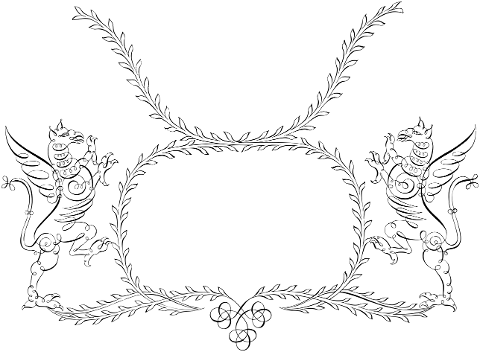 griffins-flourish-frame-line-art-6121438