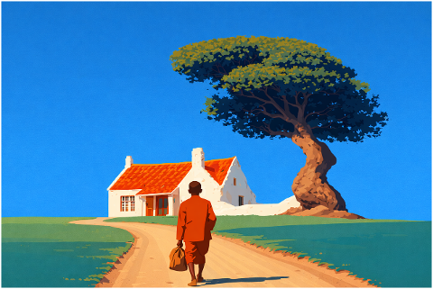 person-walking-path-road-house-10165654