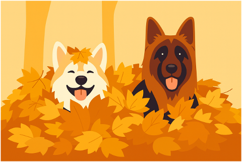 dogs-autumn-leaves-fall-forest-9914857
